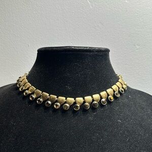 Vintage J. Crew Gold Tone Rhinestone Choker Necklace
